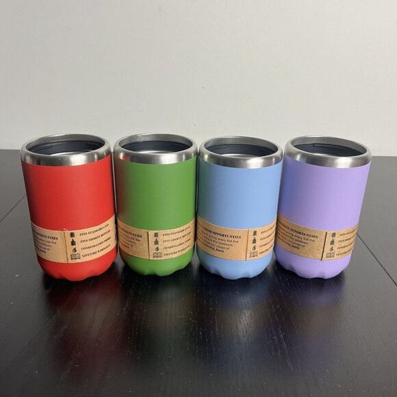 AQUAPELLI Vacuum Insulated Can Cooler, Lot of 4 Regular Size, Multicolor NEW - Picture 4 of 6
